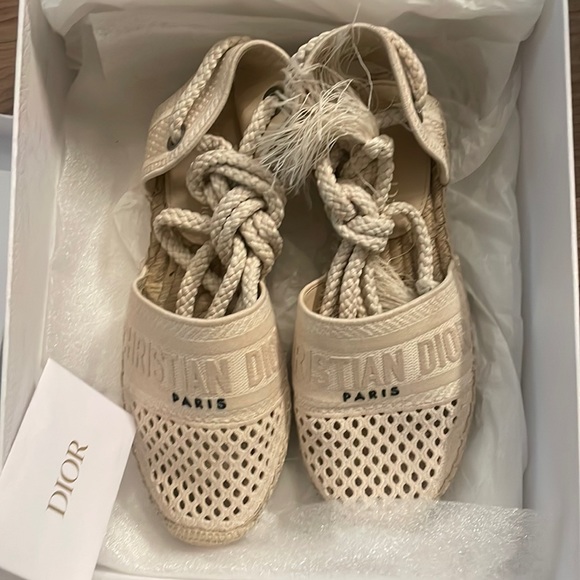 Dior Shoes Dior Embroidered Cream Color Sandals Poshmark